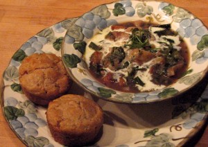 Photo of Rustic potato-leek soup with wholegrain biscuits